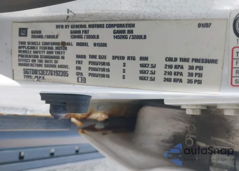 2007 Hummer H3 Suv z USA, uszkodzony, nr VIN 5GTDN13E278192395